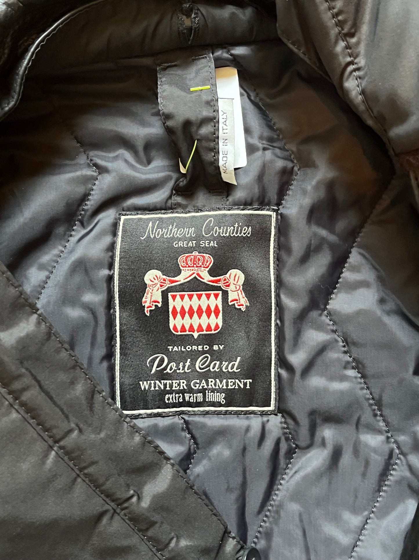 Post Card Winter Garmet Genuine Leather Full Zip Coat Unisex Size: 46