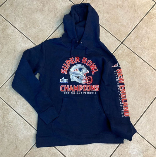 New England Patriots Super Bowl 53 (LIII) Hoodie Mens Size: Large