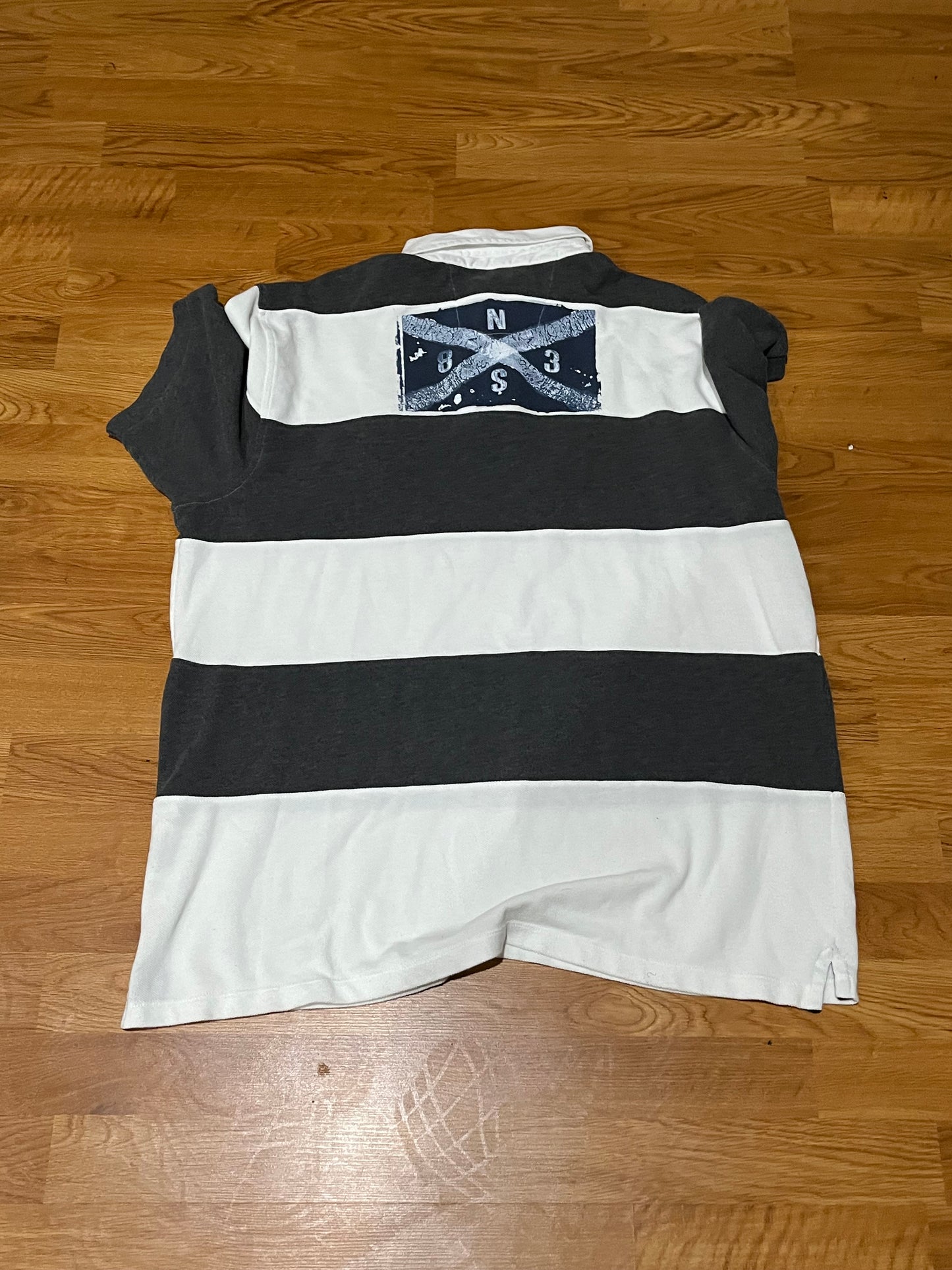 Nautica Striped Pique Polo Shirt Mens Size: XXL