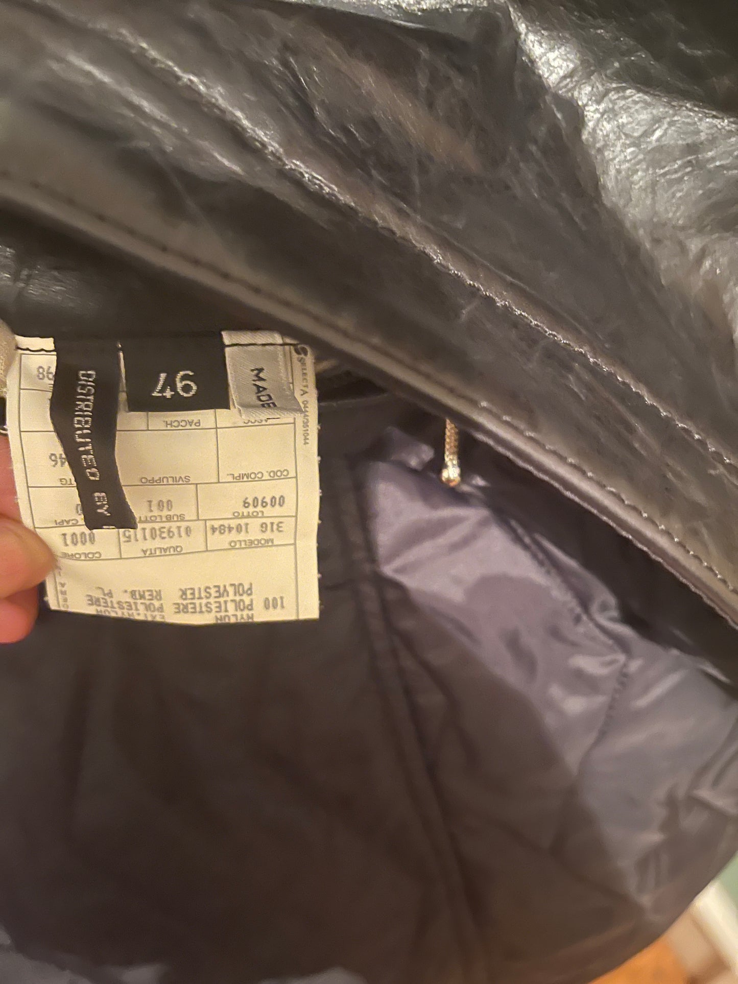 Post Card Winter Garmet Genuine Leather Full Zip Coat Unisex Size: 46