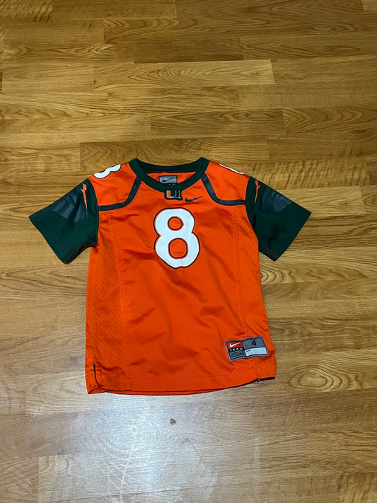 University of Miami Hurricanes Football Jersey by Nike Youth Boys Size: 4Y