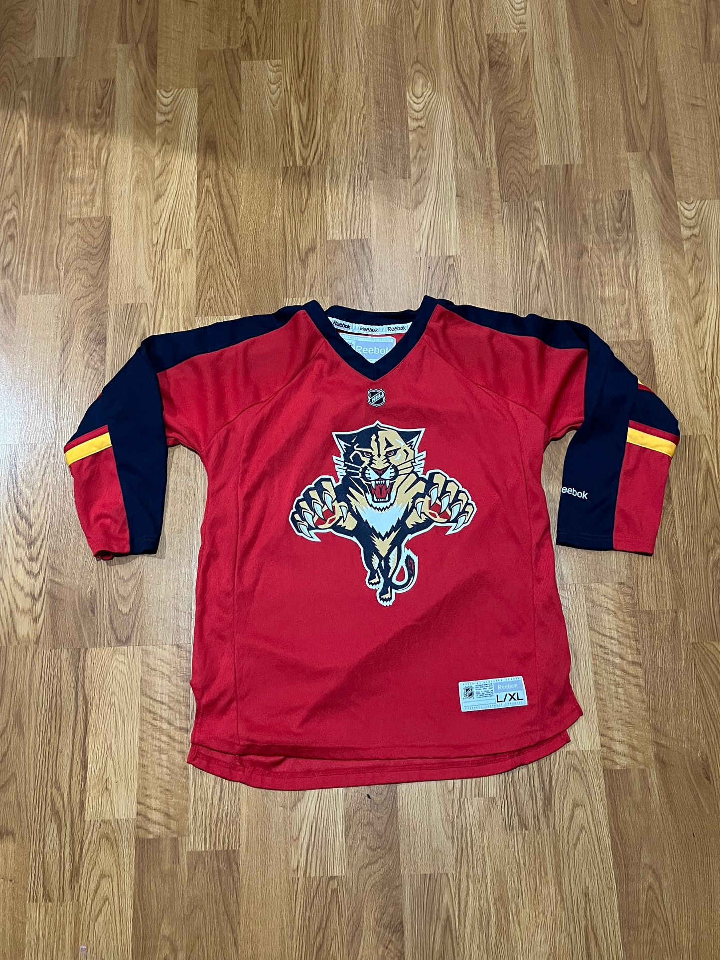 Florida Panthers Hockey Jersey by Reebok Youth Boys Size: L/XL