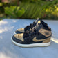Nike Air Jordan 1 Black/Mettalic Gold Mid Basketball Shoes Boys Size: 13C
