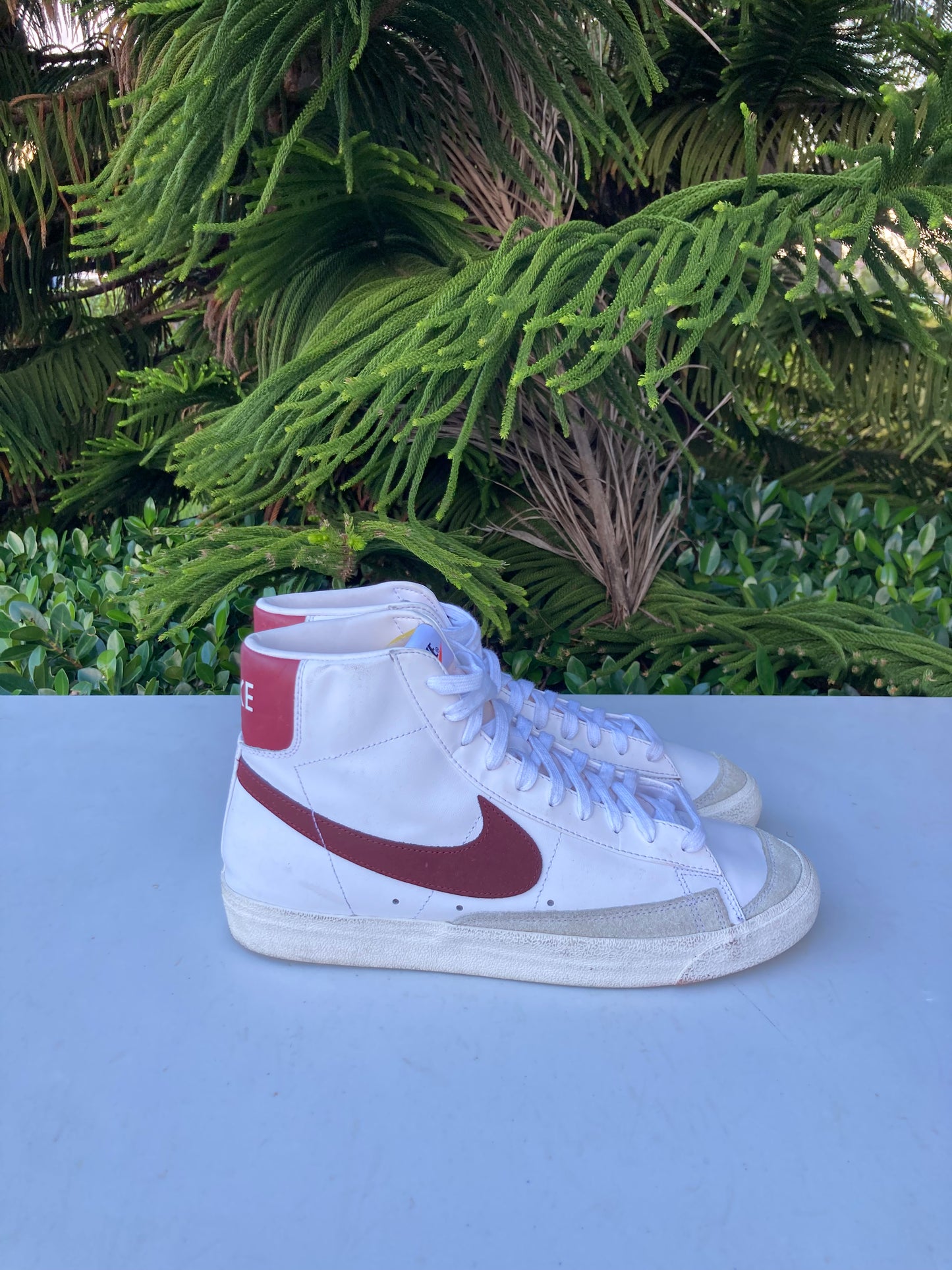 Nike Blazer Mid '77 White Team Red Sail Shoes (Mens)