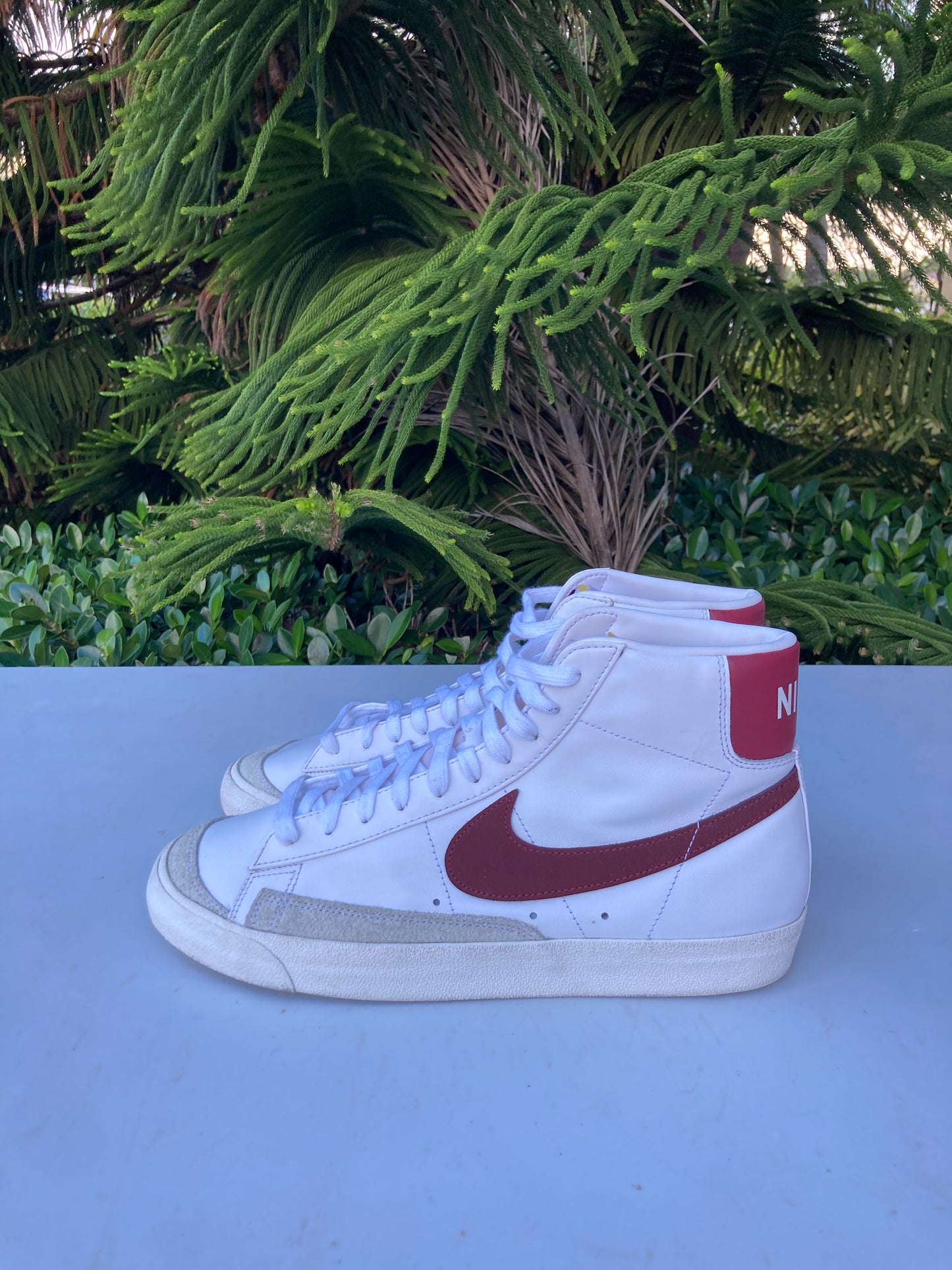 Nike Blazer Mid '77 White Team Red Sail Shoes (Mens)